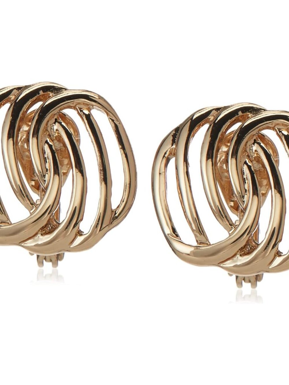 Gold-Tone Twisted Clip-On Earrings